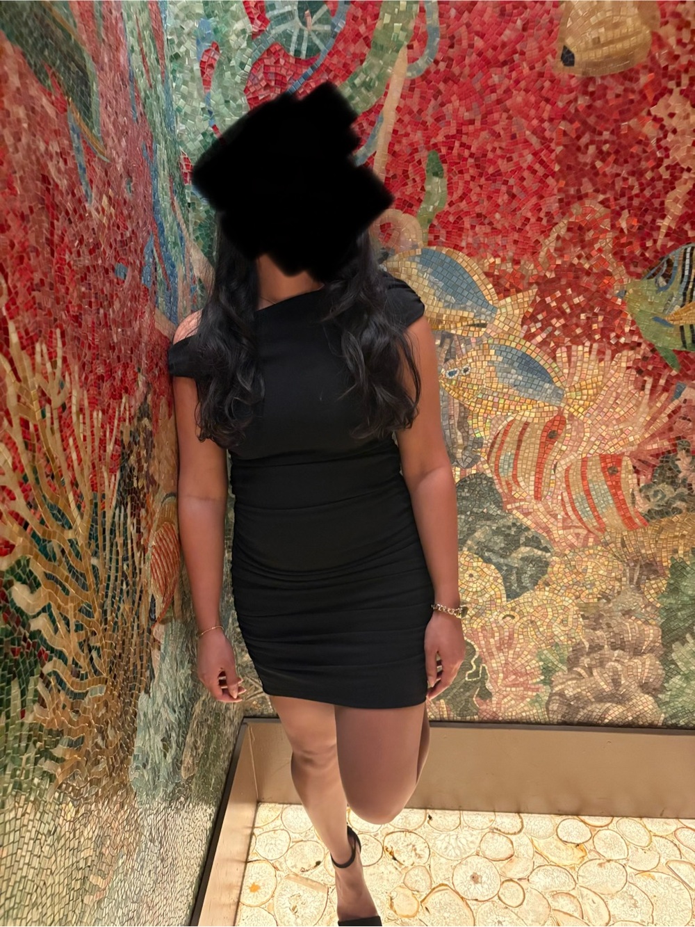 Black asymmetrical cocktail dress